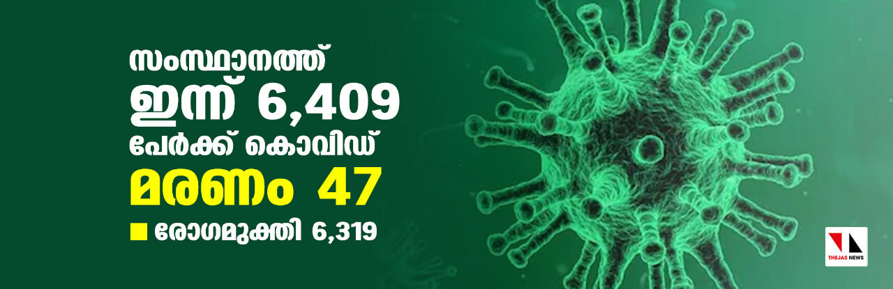 സംസ്ഥാനത്ത് ഇന്ന് 6409 പേര്‍ക്ക് കൊവിഡ്;    മരണം 47