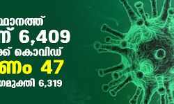 സംസ്ഥാനത്ത് ഇന്ന് 6409 പേര്‍ക്ക് കൊവിഡ്;    മരണം 47