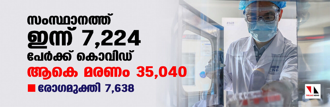 സംസ്ഥാനത്ത് ഇന്ന് 7224 പേര്‍ക്ക് കൊവിഡ്;   മരണം 47