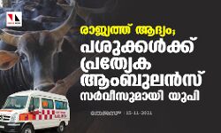 രാജ്യത്ത് ആദ്യം; പശുക്കള്‍ക്ക് പ്രത്യേക ആംബുലന്‍സ് സര്‍വീസുമായി യുപി