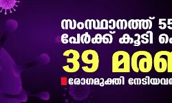 സംസ്ഥാനത്ത് ഇന്ന് 5516 പേര്‍ക്ക് കൊവിഡ്;   മരണം 39
