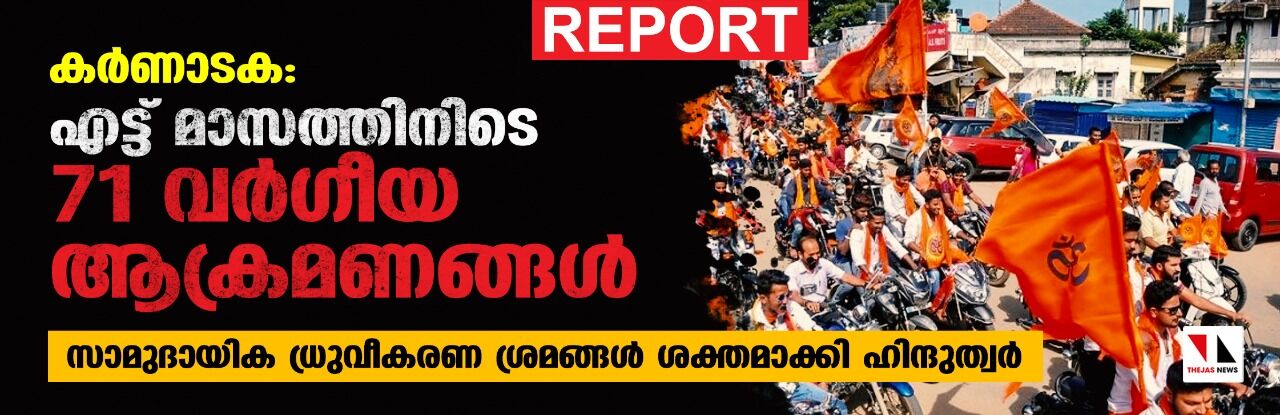 കര്‍ണാടകയില്‍ സാമുദായിക ധ്രുവീകരണ ശ്രമങ്ങള്‍ ശക്തമാക്കി ഹിന്ദുത്വര്‍; എട്ട് മാസത്തിനിടെ 71 വര്‍ഗീയ ആക്രമണങ്ങള്‍ (റിപ്പോര്‍ട്ട്)