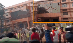 ജയ് ശ്രീരാം മുഴക്കി ക്രിസ്ത്യന്‍ സ്‌കൂളിന് നേരെ ഹിന്ദുത്വ ആക്രമണം (വീഡിയോ)