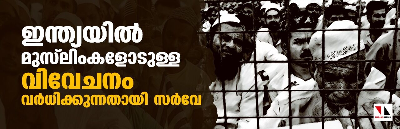 ഇന്ത്യയില്‍ മുസ്‌ലിംകളോടുള്ള വിവേചനം വര്‍ധിക്കുന്നതായി സര്‍വേ