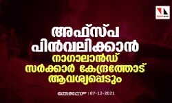 അഫ്സ്പ പിൻവലിക്കാൻ നാഗാലാൻഡ് സർക്കാർ കേന്ദ്രത്തോട് ആവശ്യപ്പെടും