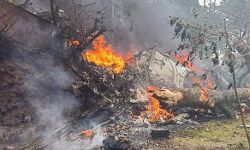 അപകട സ്ഥലത്ത് വ്യോമസേന അന്വേഷണ സംഘം പരിശോധന നടത്തുന്നു; ഡാറ്റാ റെക്കോർഡർ കണ്ടെത്തി