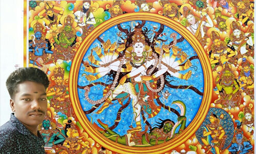 ചുമര്‍ചിത്രകലയില്‍ നാടിന് അഭിമാനമായി അനൂപ് കുണ്ടൂര്‍