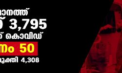 സംസ്ഥാനത്ത് ഇന്ന് 3795 പേര്‍ക്ക് കൊവിഡ്;   മരണം 50