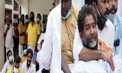 നഷ്ടപരിഹാരം നല്‍കണം; ആത്മഹത്യ ചെയ്ത രാജിയുടെ കുടുംബവും സമരസമിതിയും മോര്‍ച്ചറിക്ക് മുന്നില്‍ പ്രതിഷേധത്തില്‍