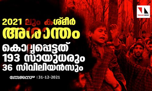 2021 ലും കശ്മീർ അശാന്തം; കൊല്ലപ്പെട്ടത് 193 സായുധരും 36 സിവിലിയൻസും