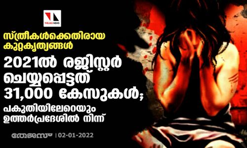 സ്ത്രീകള്‍ക്കെതിരായ കുറ്റകൃത്യങ്ങള്‍: 2021ല്‍ രജിസ്റ്റര്‍ ചെയ്യപ്പെട്ടത് 31,000 കേസുകള്‍; പകുതിയിലേറെയും ഉത്തര്‍പ്രദേശില്‍ നിന്ന്