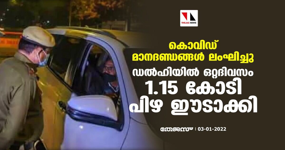 കൊവിഡ് മാനദണ്ഡങ്ങള്‍ ലംഘിച്ചു; ഡല്‍ഹിയില്‍ ഒറ്റദിവസം 1.15 കോടി പിഴ ഈടാക്കി