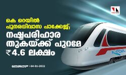 കെ റെയില്‍ പുനരധിവാസ പാക്കേജായി;നഷ്ടപരിഹാര തുകയ്ക്ക് പുറമേ 4.6 ലക്ഷം രൂപ