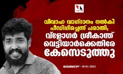 വിവാഹ വാഗ്ദാനം നല്‍കി പീഡിപ്പിച്ചെന്ന് പരാതി; വ്‌ളോഗര്‍ ശ്രീകാന്ത് വെട്ടിയാര്‍ക്കെതിരേ കേസെടുത്തു