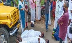 കെ റെയില്‍;കോട്ടയത്ത് സര്‍വേ കല്ലിടാന്‍ വന്ന ഉദ്യോഗസ്ഥരെ തടഞ്ഞുവച്ചു നാട്ടുകാര്‍