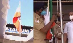 പതാക തലകീഴായി ഉയര്‍ത്തിയ സംഭവം; രണ്ട് പോലിസുകാര്‍ക്ക് എതിരെ വകുപ്പുതല നടപടി