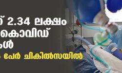 രാജ്യത്ത് 2.34 ലക്ഷം പുതിയ കൊവിഡ് കേസുകൾ; 18.8 ലക്ഷം പേർ ചികിൽസയിൽ
