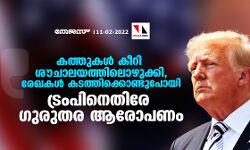 കത്തുകള് കീറി ശൗചാലയത്തിലൊഴുക്കി, രേഖകള് കടത്തിക്കൊണ്ടുപോയി; ട്രംപിനെതിരേ ഗുരുതര ആരോപണം കത്തുകള് കീറി ശൗചാലയത്തിലൊഴുക്കി, രേഖകള് കടത്തിക്കൊണ്ടുപോയി; ട്രംപിനെതിരേ ഗുരുതര ആരോപണം