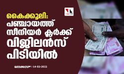കൈക്കൂലി: പഞ്ചായത്ത് സീനിയര്‍ ക്ലര്‍ക്ക് വിജിലൻസ് പിടിയിൽ
