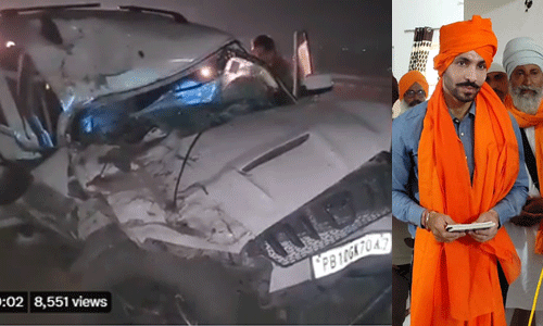 ദീപ് സിദ്ദു സഞ്ചരിച്ച വാഹനം പൂര്‍ണമായും തകര്‍ന്നു (വീഡിയോ)