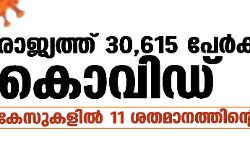 രാജ്യത്ത് 30,615 പേര്‍ക്ക് കൊവിഡ്; കേസുകളില്‍ 11 ശതമാനത്തിന്റെ വര്‍ധന