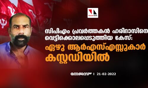 സിപിഎം പ്രവര്‍ത്തകന്‍ ഹരിദാസിനെ വെട്ടിക്കൊലപ്പെടുത്തിയ കേസ്: ഏഴു ആര്‍എസ്എസ്സുകാര്‍ കസ്റ്റഡിയില്‍