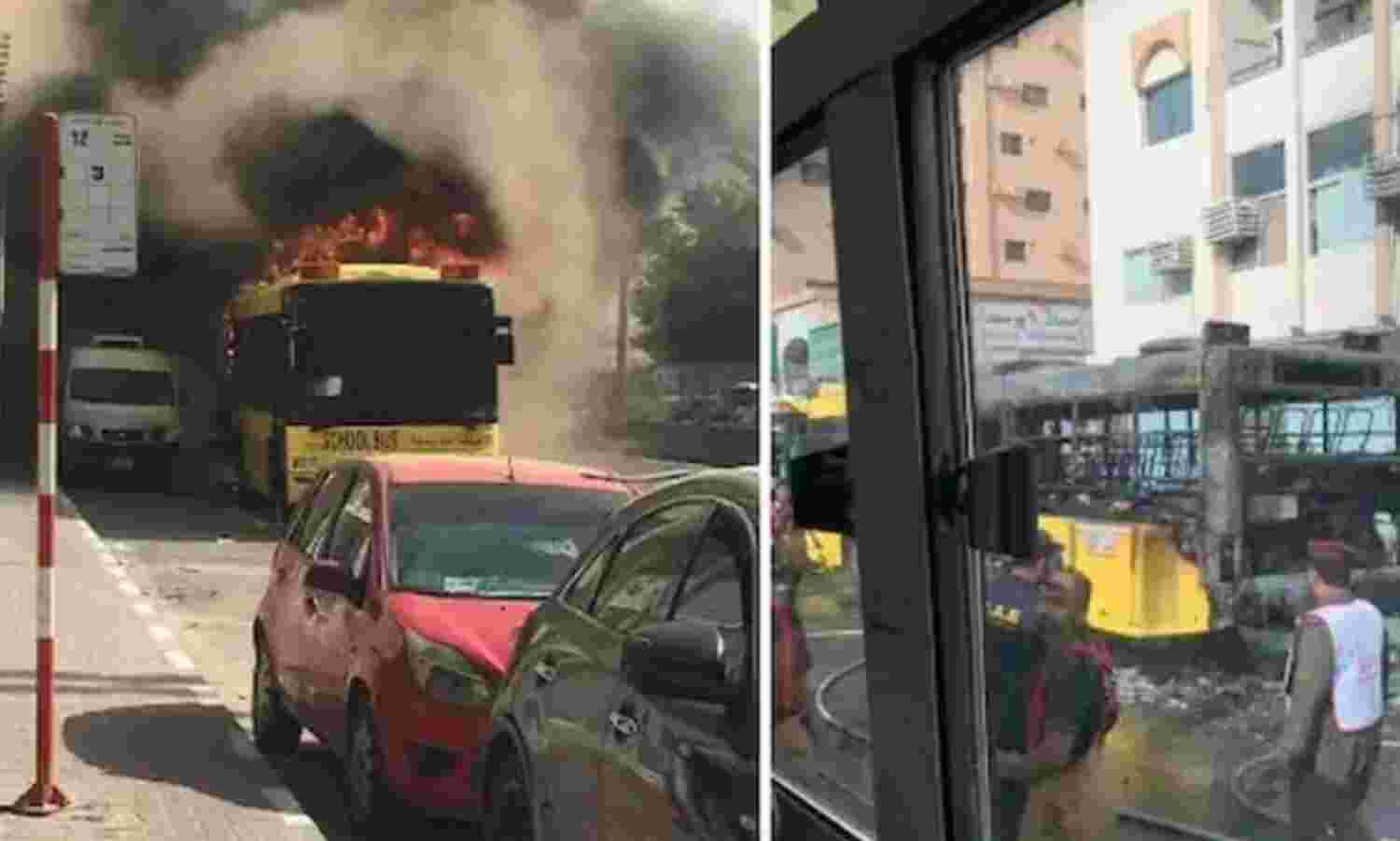 യുഎഇയില് സ്കൂള് ബസ്സിന് തീപിടിച്ചു; ആളപായമില്ല യുഎഇയില് സ്കൂള് ബസ്സിന് തീപിടിച്ചു; ആളപായമില്ല