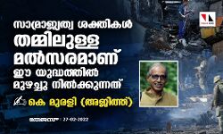 സാമ്രാജ്യത്വ ശക്തികൾ തമ്മിലുള്ള മൽസരമാണ് ഈ യുദ്ധത്തിൽ മുഴച്ചു നിൽക്കുന്നത്