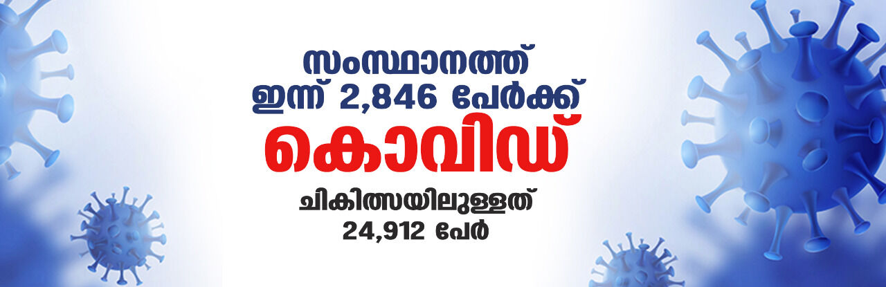 സംസ്ഥാനത്ത് ഇന്ന് 2,846 പേര്‍ക്ക് കൊവിഡ്