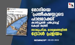 മോദിയെ പ്രതീക്ഷയുടെ പാലമാക്കി കാര്‍ട്ടൂണ്‍ പങ്കുവച്ച് കേന്ദ്ര മന്ത്രി; സാമൂഹിക മാധ്യമങ്ങളില്‍ ട്രോള്‍ പ്രളയം