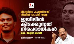 ധീരജിനെ കുത്തിയത് നിഖില്‍ പൈലി അല്ല; ജയിലില്‍ കിടക്കുന്നത് നിരപരാധികള്‍: കെ സുധാകരന്‍