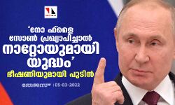 നോ ഫ്‌ലൈ സോണ്‍ പ്രഖ്യാപിച്ചാല്‍ നാറ്റോയുമായി യുദ്ധം; ഭീഷണിയുമായി പുടിന്‍