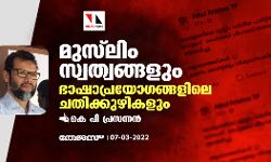 മുസ്ലിം സ്വത്വങ്ങളും ഭാഷാപ്രയോഗങ്ങളിലെ ചതിക്കുഴികളും മുസ്ലിം സ്വത്വങ്ങളും ഭാഷാപ്രയോഗങ്ങളിലെ ചതിക്കുഴികളും