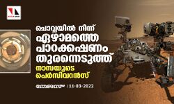 ചൊവ്വയില്‍ നിന്ന് ഏഴാമത്തെ പാറക്കഷണം തുരന്നെടുത്ത് നാസയുടെ പെര്‍സിവറന്‍സ്