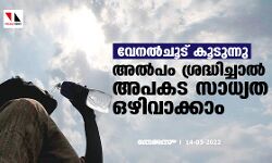 വേനല്‍ചൂട് കൂടുന്നു; അല്‍പം ശ്രദ്ധിച്ചാല്‍ അപകട സാധ്യത  ഒഴിവാക്കാം