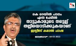 കെ റെയിൽ പഠനം എന്ന പേരിൽ നാട്ടുകാരുടെ നട്ടെല്ല് തല്ലിയൊടിക്കുകയാണ്: ജസ്റ്റിസ് കമാൽ പാഷ കെ റെയിൽ പഠനം എന്ന പേരിൽ നാട്ടുകാരുടെ നട്ടെല്ല് തല്ലിയൊടിക്കുകയാണ്: ജസ്റ്റിസ് കമാൽ പാഷ