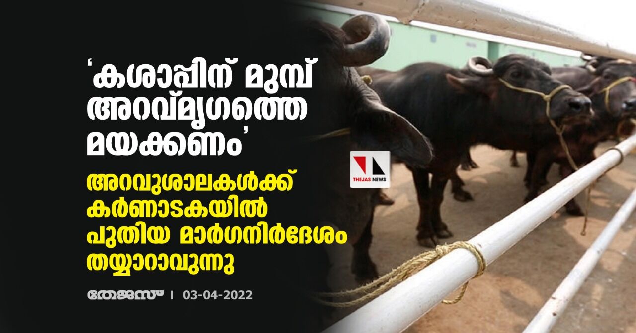 കശാപ്പിന് മുമ്പ് അറവ്മൃഗത്തെ മയക്കണം; അറവുശാലകള്‍ക്ക് കര്‍ണാടകയില്‍ പുതിയ മാര്‍ഗനിര്‍ദേശം തയ്യാറാവുന്നു