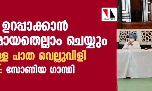 ഐക്യം ഉറപ്പാക്കാൻ ആവശ്യമായതെല്ലാം ചെയ്യും; മുന്നോട്ടുള്ള പാത വെല്ലുവിളി നിറഞ്ഞത്: സോണിയ ഗാന്ധി