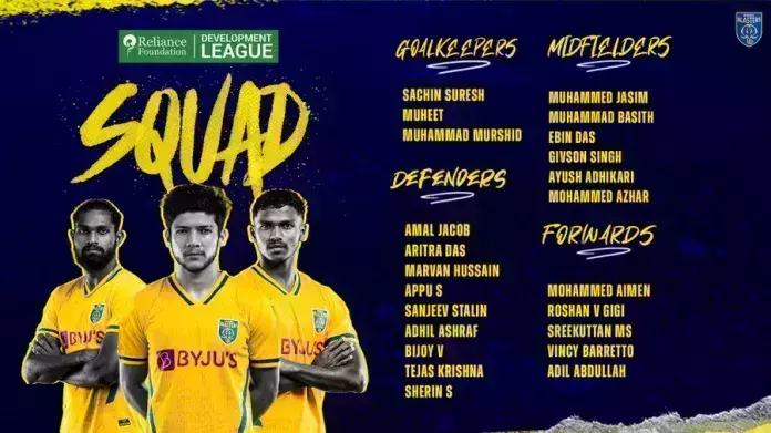 ഐഎസ്എല്‍ ഡെവലപ്പ്‌മെന്റ് ലീഗ്;  ബ്ലാസ്റ്റേഴ്‌സ് ടീം പ്രഖ്യാപിച്ചു; ഇവാന്റെ ടീമിലെ ഏഴ് പേരും സ്‌ക്വാഡില്‍