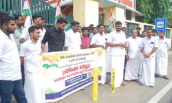 പ്രതിഷേധ കെ റെയില്‍ കുറ്റി സ്ഥാപിച്ചു