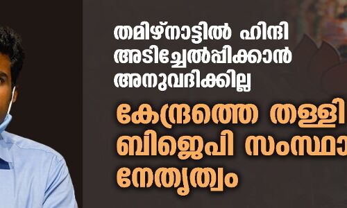 തമിഴ്‌നാട്ടില്‍ ഹിന്ദി അടിച്ചേല്‍പ്പിക്കാന്‍ അനുവദിക്കില്ല; കേന്ദ്രത്തെ തള്ളി ബിജെപി സംസ്ഥാന നേതൃത്വം