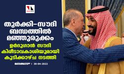 തുര്‍ക്കി -സൗദി ബന്ധത്തില്‍ മഞ്ഞുരുക്കം; ഉര്‍ദുഗാന്‍ സൗദി കിരീടാവകാശിയുമായി കൂടിക്കാഴ്ച നടത്തി