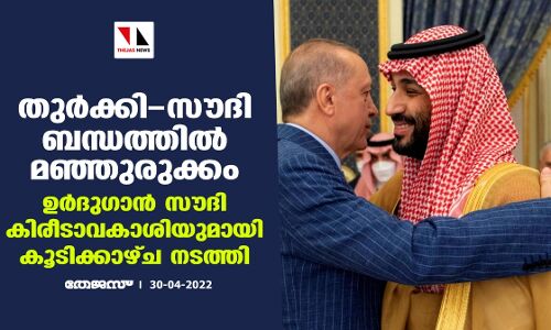 തുര്‍ക്കി -സൗദി ബന്ധത്തില്‍ മഞ്ഞുരുക്കം; ഉര്‍ദുഗാന്‍ സൗദി കിരീടാവകാശിയുമായി കൂടിക്കാഴ്ച നടത്തി