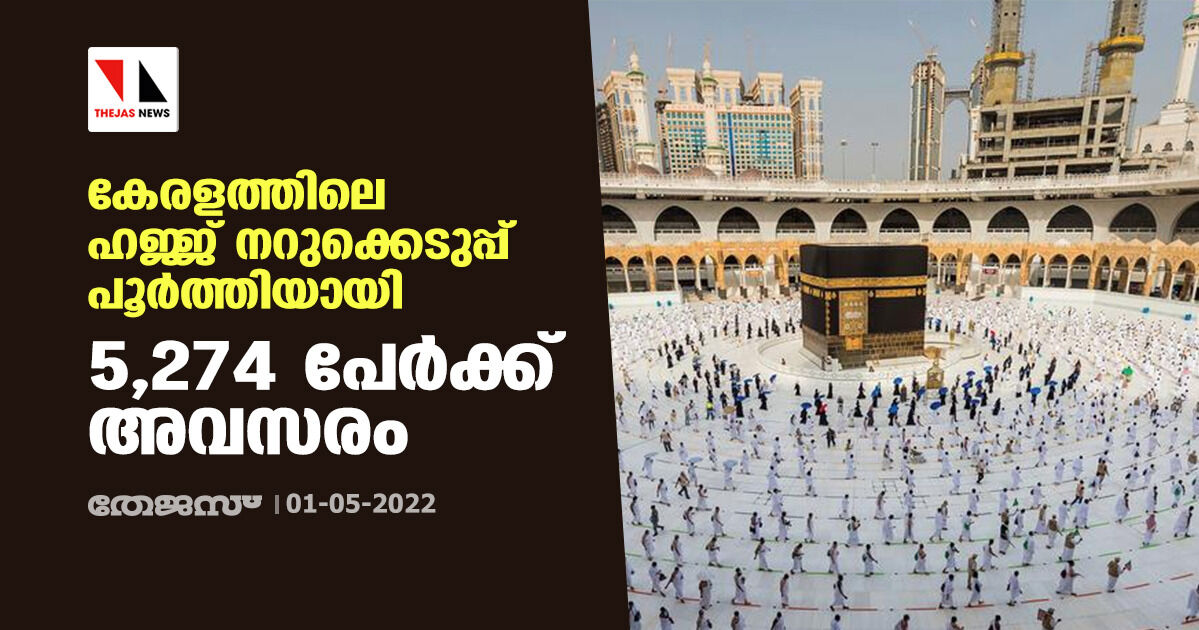 കേരളത്തിലെ ഹജ്ജ് നറുക്കെടുപ്പ് പൂര്ത്തിയായി; 5,274 പേര്ക്ക് അവസരം കേരളത്തിലെ ഹജ്ജ് നറുക്കെടുപ്പ് പൂര്ത്തിയായി; 5,274 പേര്ക്ക് അവസരം