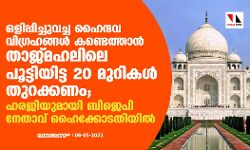 ഒളിപ്പിച്ചുവച്ച ഹൈന്ദവ വിഗ്രഹങ്ങള്‍ കണ്ടെത്താന്‍ താജ്മഹലിലെ പൂട്ടിയിട്ട 20 മുറികള്‍ തുറക്കണം; ഹരജിയുമായി ബിജെപി നേതാവ് ഹൈക്കോടതിയില്‍