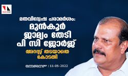 മതവിദ്വേഷ പരാമര്‍ശം:മുന്‍കൂര്‍ ജാമ്യം തേടി പി സി ജോര്‍ജ്ജ്;അറസ്റ്റ് തടയാതെ കോടതി