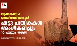 തൃക്കാക്കര ഉപതിരഞ്ഞെടുപ്പ് : എട്ടു പത്രികകള്‍ അംഗീകരിച്ചു;10 എണ്ണം തള്ളി
