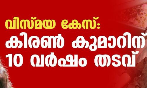 വിസ്മയ കേസ്:കിരണ്‍ കുമാറിന് പത്ത് വര്‍ഷം തടവ്