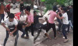 ദലിത് വിദ്യാര്‍ഥികളെ ക്രൂരമായി മര്‍ദിച്ച് എബിവിപി സംഘം (വീഡിയോ)