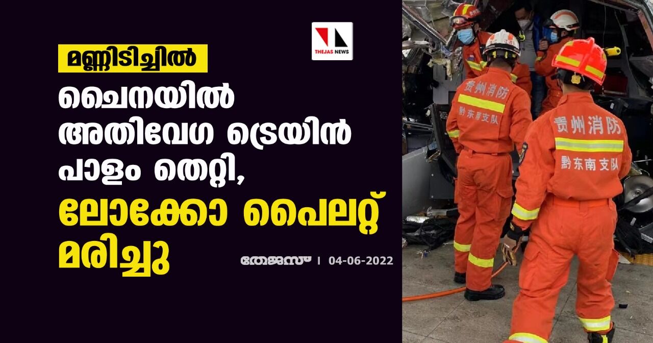 മണ്ണിടിച്ചില്‍; ചൈനയില്‍ അതിവേഗ ട്രെയിന്‍ പാളം തെറ്റി, ലോക്കോ പൈലറ്റ് മരിച്ചു